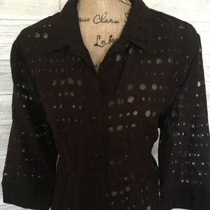 Brown burnout blouse/jacket